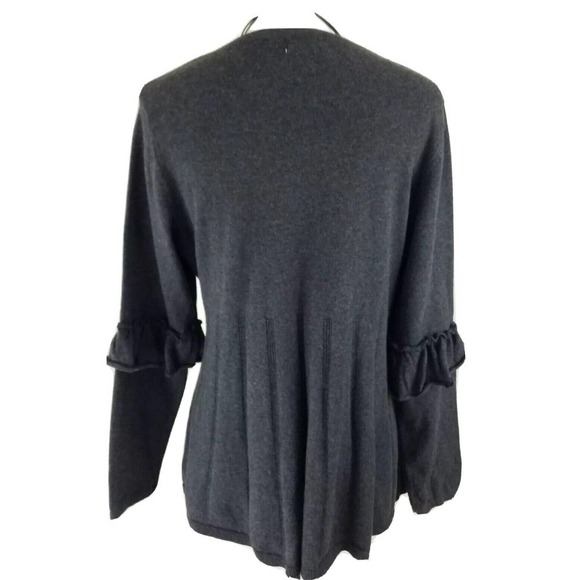 Style & Co Woman~Plus Sz 1X~Dark Gray Ruffled-Sleeve Pullover Stretch NWT$56.50 - Picture 4 of 8